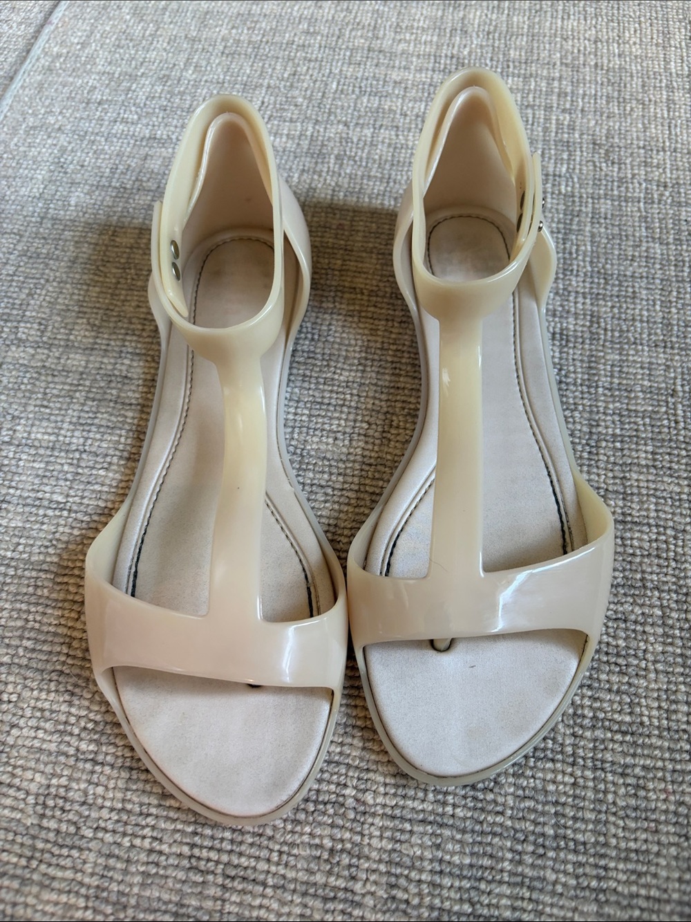 Malissa Women’s Cream T-Strap Jelly Sandals